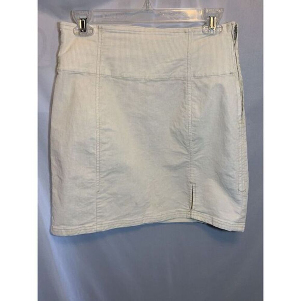 Women's Sz 10 Free People Beige‎ Ribbed Mini Skirt Boho Preppy